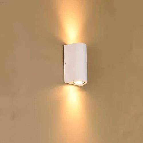 Đèn led gắn tường ngoài trời vỏ trắng Ánh sáng Vàng 0149B-WH 2x7W Kingled